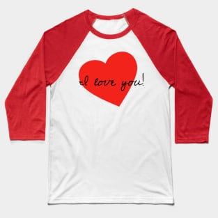 Red Hearted Love Baseball T-Shirt